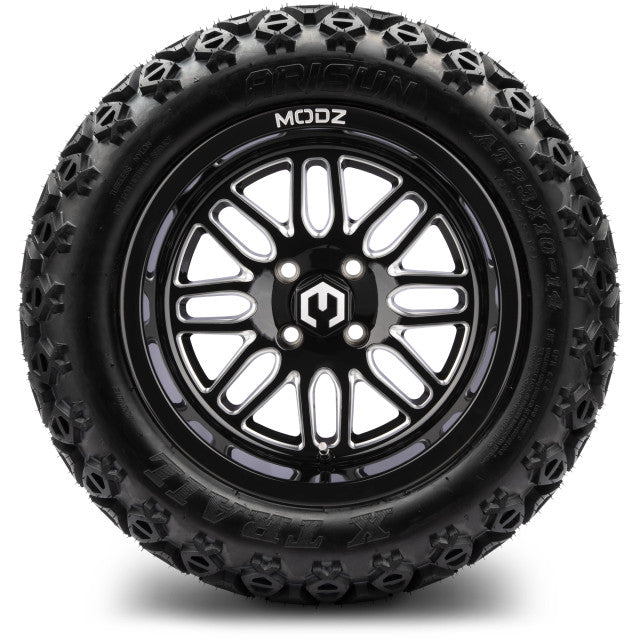 14" MODZ Mayhem Glossy Black - Tire and Wheel Combo