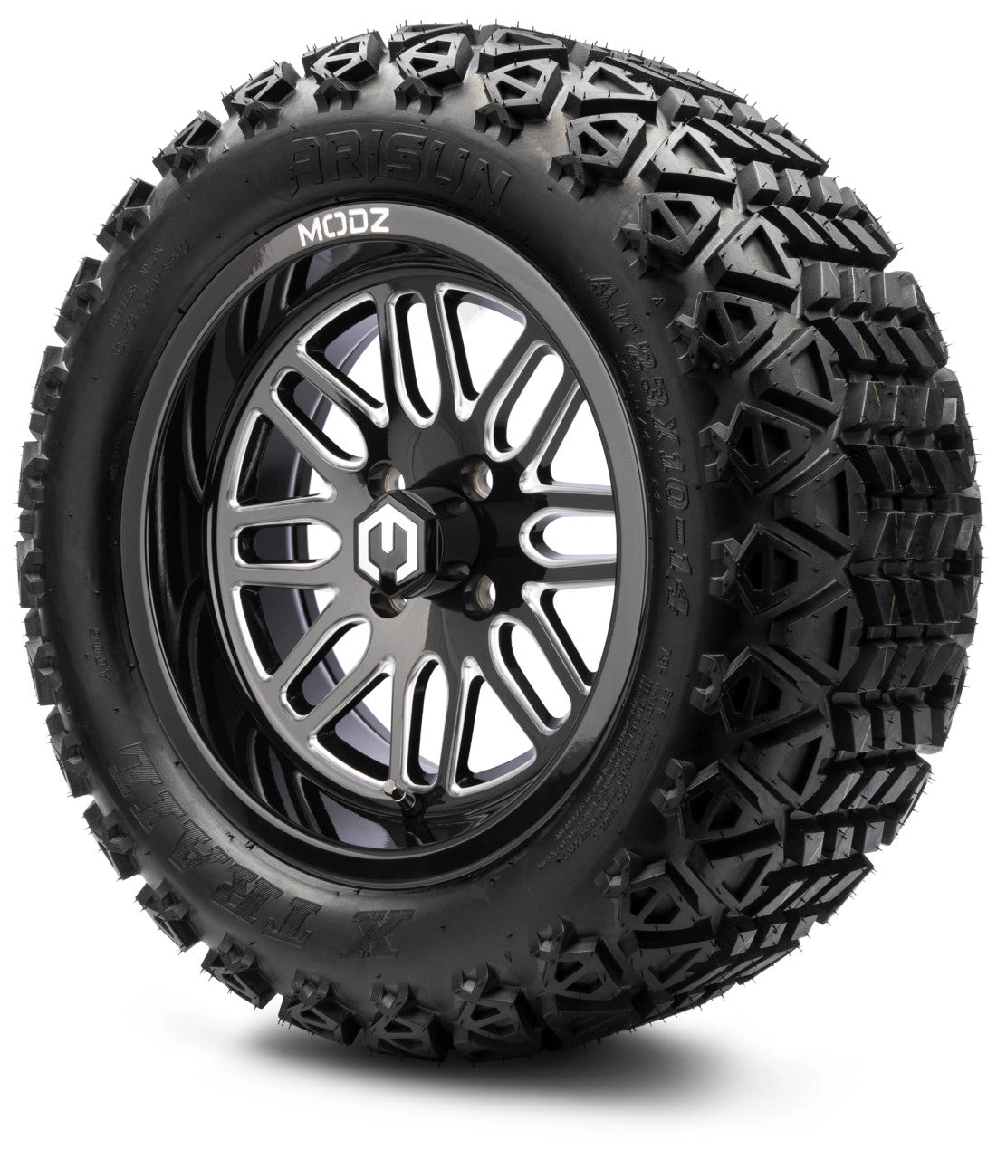14" MODZ Mayhem Glossy Black - Tire and Wheel Combo