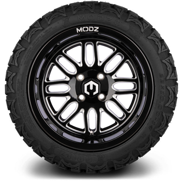 14" MODZ Mayhem Glossy Black - Tire and Wheel Combo