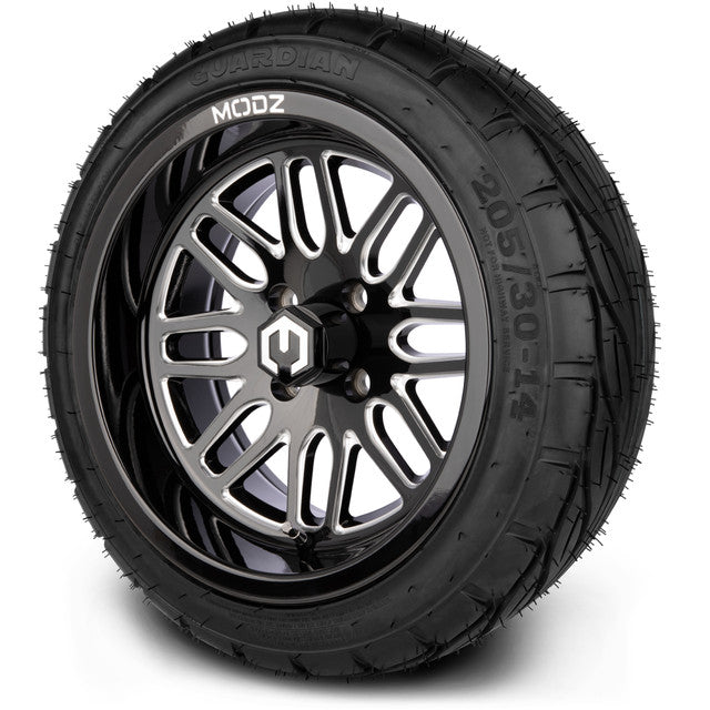 14" MODZ Mayhem Glossy Black - Tire and Wheel Combo