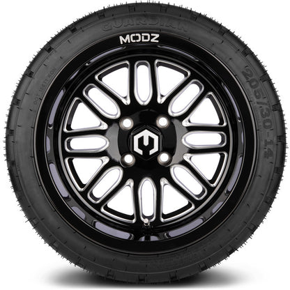 14" MODZ Mayhem Glossy Black - Tire and Wheel Combo