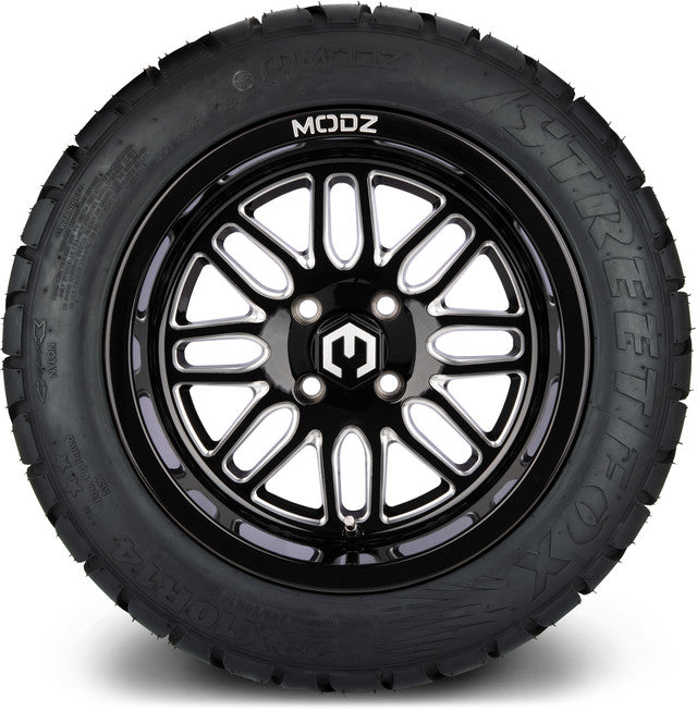 14" MODZ Mayhem Glossy Black - Tire and Wheel Combo