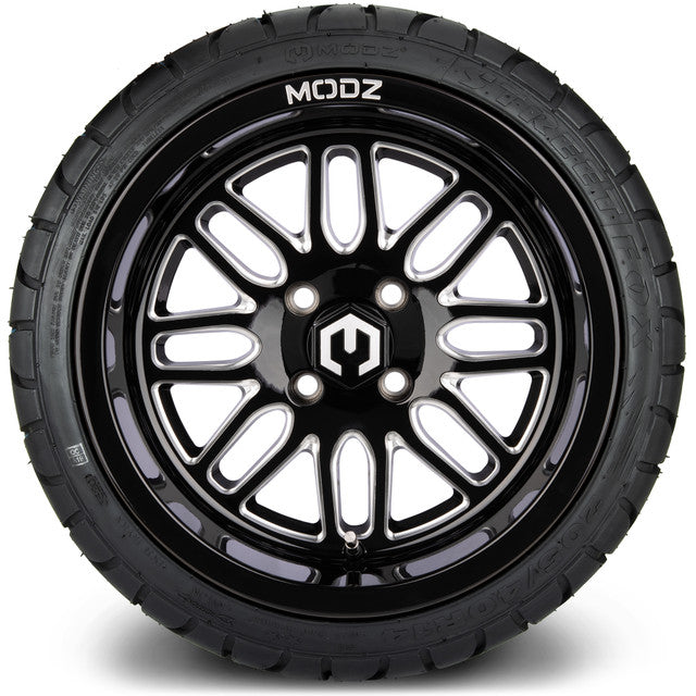 14" MODZ Mayhem Glossy Black - Tire and Wheel Combo