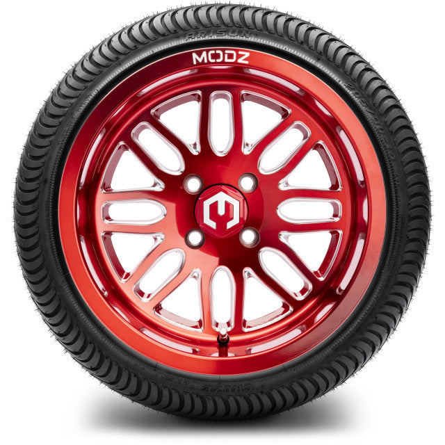 14" MODZ Mayhem Brushed Red - Tire and Wheel Combo