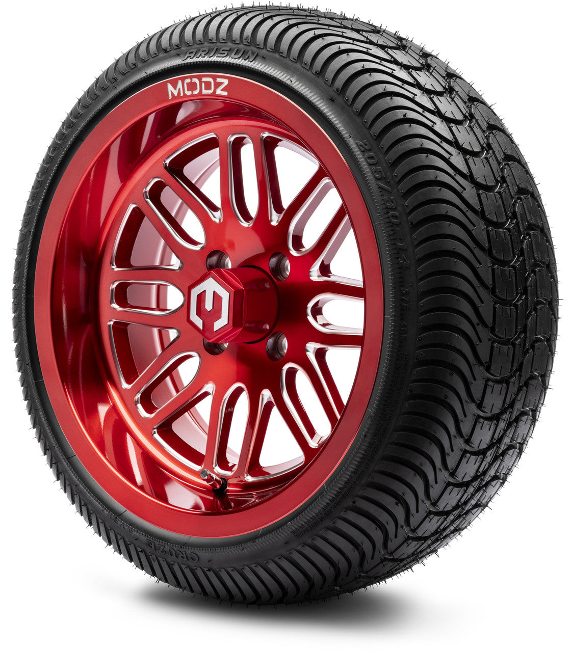 14" MODZ Mayhem Brushed Red - Tire and Wheel Combo