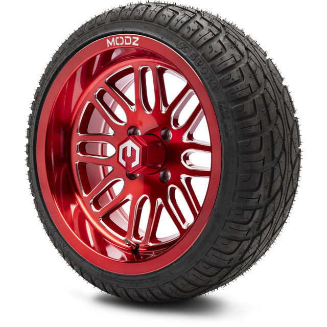 14" MODZ Mayhem Brushed Red - Tire and Wheel Combo