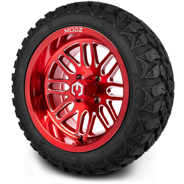14" MODZ Mayhem Brushed Red - Tire and Wheel Combo