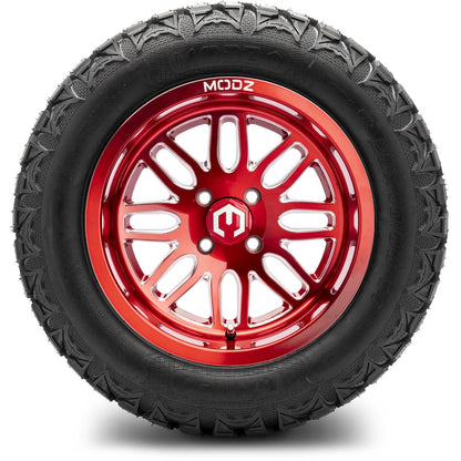 14" MODZ Mayhem Brushed Red - Tire and Wheel Combo