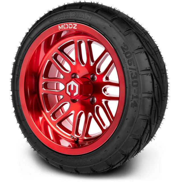 14" MODZ Mayhem Brushed Red - Tire and Wheel Combo