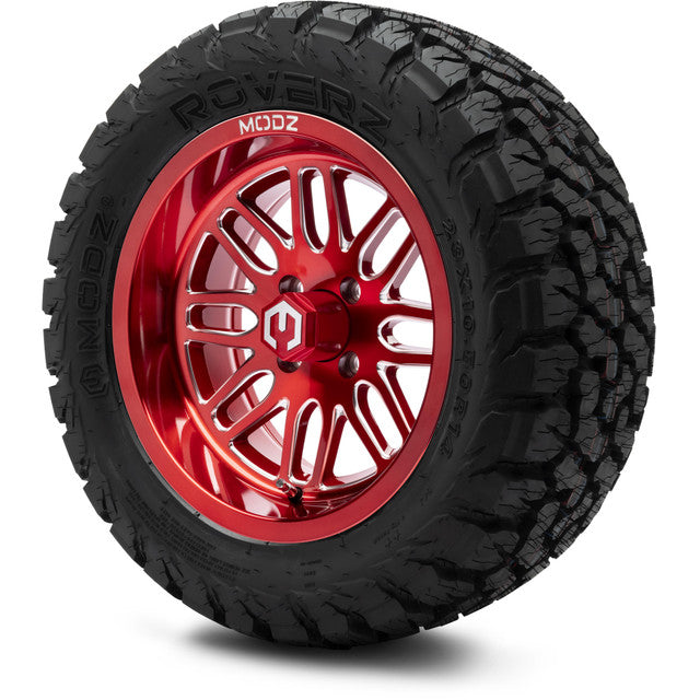 14" MODZ Mayhem Brushed Red - Tire and Wheel Combo