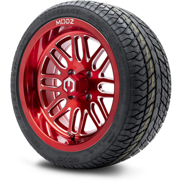 14" MODZ Mayhem Brushed Red - Tire and Wheel Combo