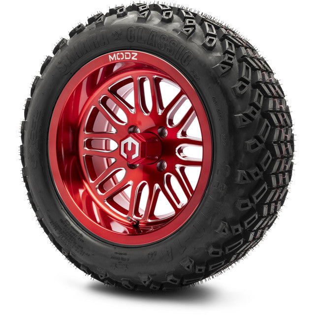 14" MODZ Mayhem Brushed Red - Tire and Wheel Combo