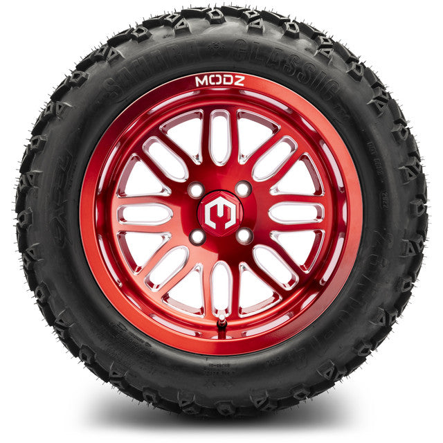 14" MODZ Mayhem Brushed Red - Tire and Wheel Combo