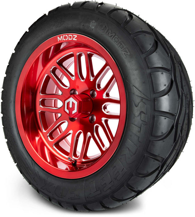 14" MODZ Mayhem Brushed Red - Tire and Wheel Combo