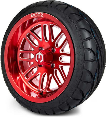 14" MODZ Mayhem Brushed Red - Tire and Wheel Combo