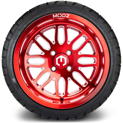 14" MODZ Mayhem Brushed Red - Tire and Wheel Combo