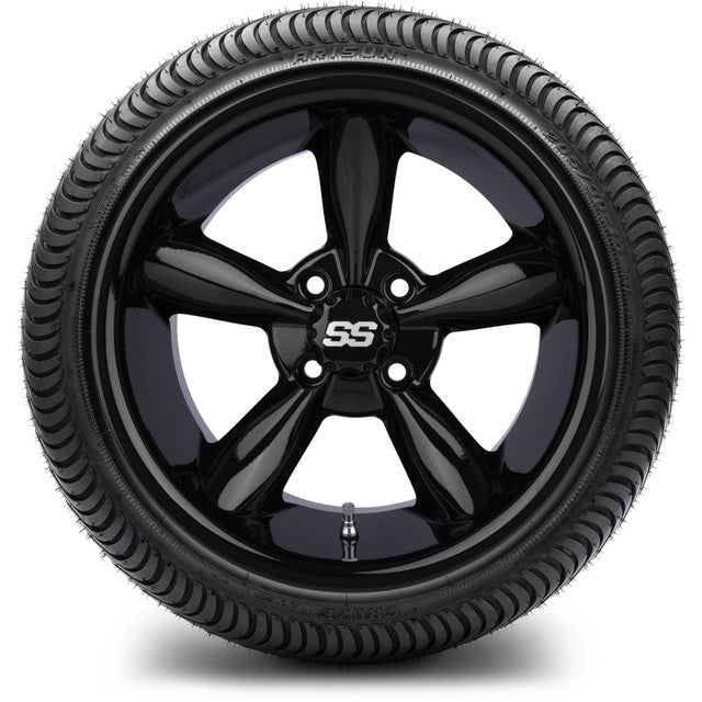 14" MODZ Godfather Glossy Black - Tire and Wheel Combo