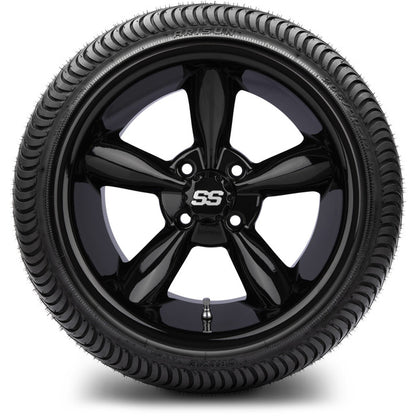 14" MODZ Godfather Glossy Black - Tire and Wheel Combo