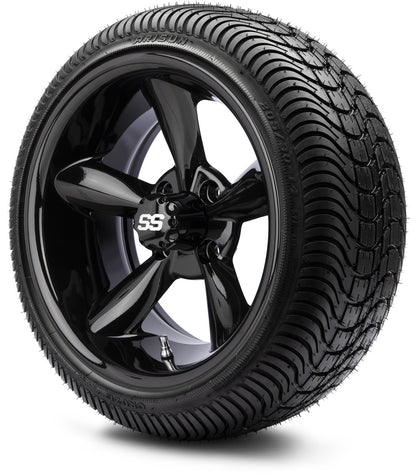 14" MODZ Godfather Glossy Black - Tire and Wheel Combo