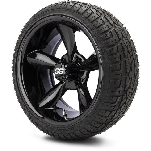 14" MODZ Godfather Glossy Black - Tire and Wheel Combo
