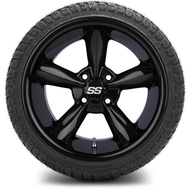 14" MODZ Godfather Glossy Black - Tire and Wheel Combo