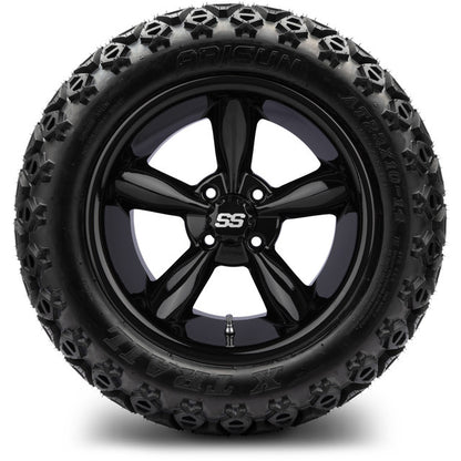 14" MODZ Godfather Glossy Black - Tire and Wheel Combo
