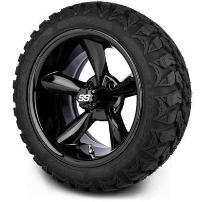 14" MODZ Godfather Glossy Black - Tire and Wheel Combo