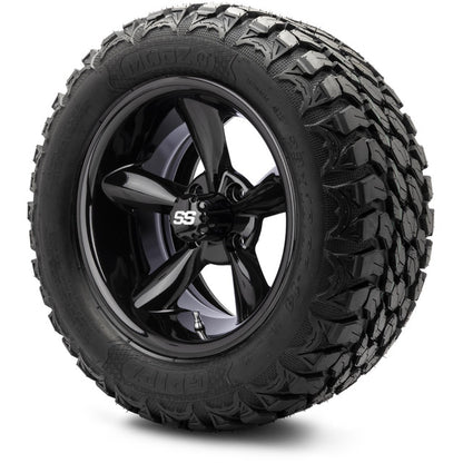 14" MODZ Godfather Glossy Black - Tire and Wheel Combo