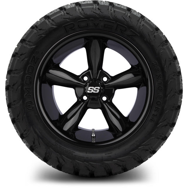 14" MODZ Godfather Glossy Black - Tire and Wheel Combo