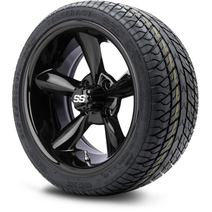 14" MODZ Godfather Glossy Black - Tire and Wheel Combo