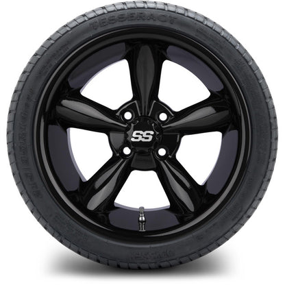 14" MODZ Godfather Glossy Black - Tire and Wheel Combo