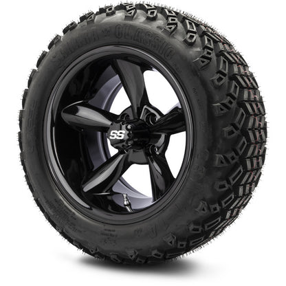 14" MODZ Godfather Glossy Black - Tire and Wheel Combo