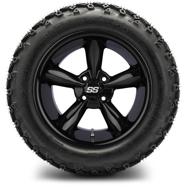 14" MODZ Godfather Glossy Black - Tire and Wheel Combo