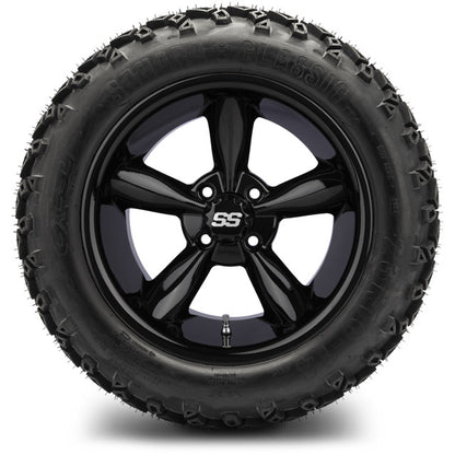 14" MODZ Godfather Glossy Black - Tire and Wheel Combo