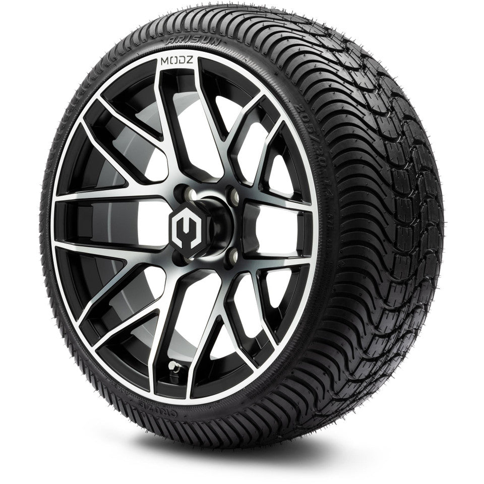 14" MODZ Matrix Machined Black - Tire and Wheel Combo