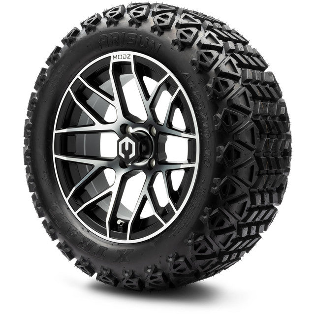 14" MODZ Matrix Machined Black - Tire and Wheel Combo