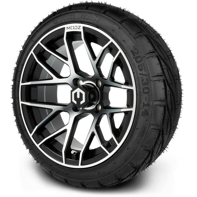 14" MODZ Matrix Machined Black - Tire and Wheel Combo