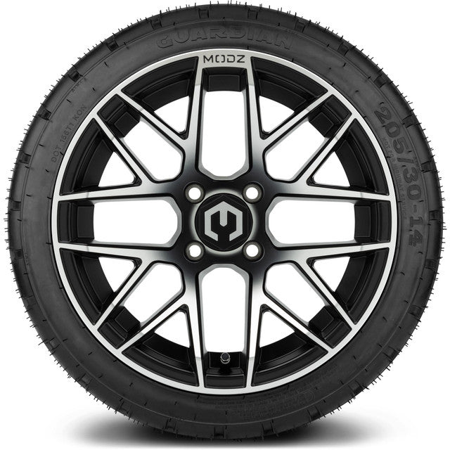 14" MODZ Matrix Machined Black - Tire and Wheel Combo