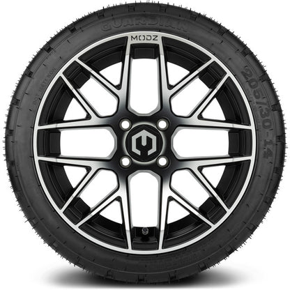 14" MODZ Matrix Machined Black - Tire and Wheel Combo