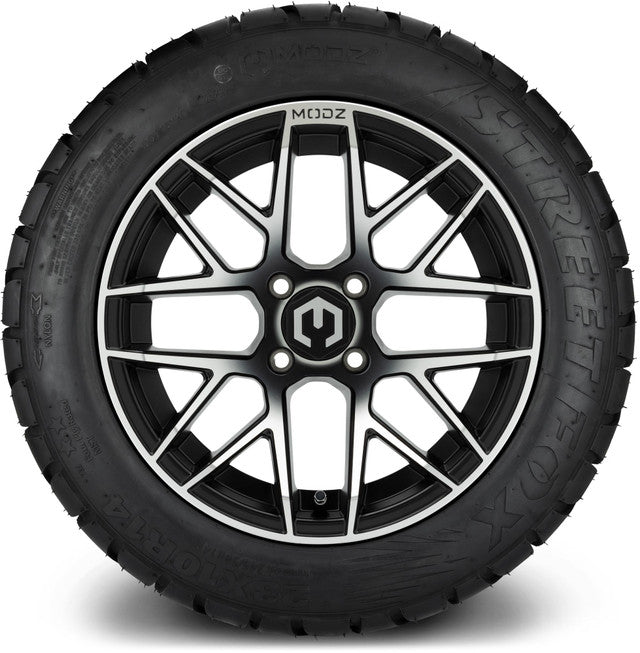 14" MODZ Matrix Machined Black - Tire and Wheel Combo