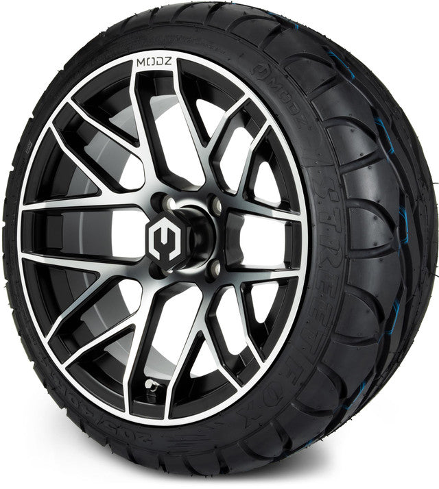 14" MODZ Matrix Machined Black - Tire and Wheel Combo