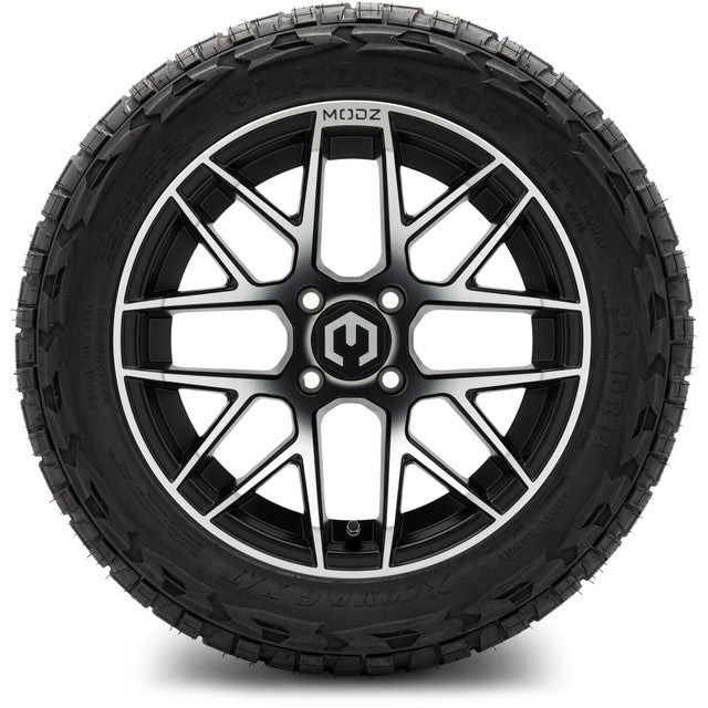 14" MODZ Matrix Machined Black - Tire and Wheel Combo