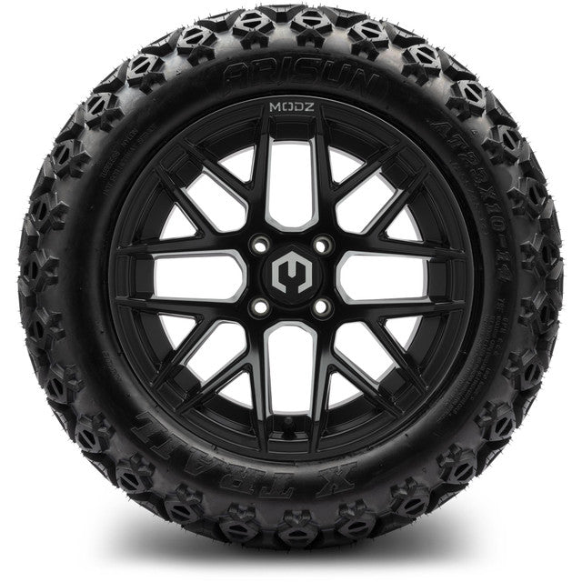 14" MODZ Matrix Matte Black - Tire and Wheel Combo
