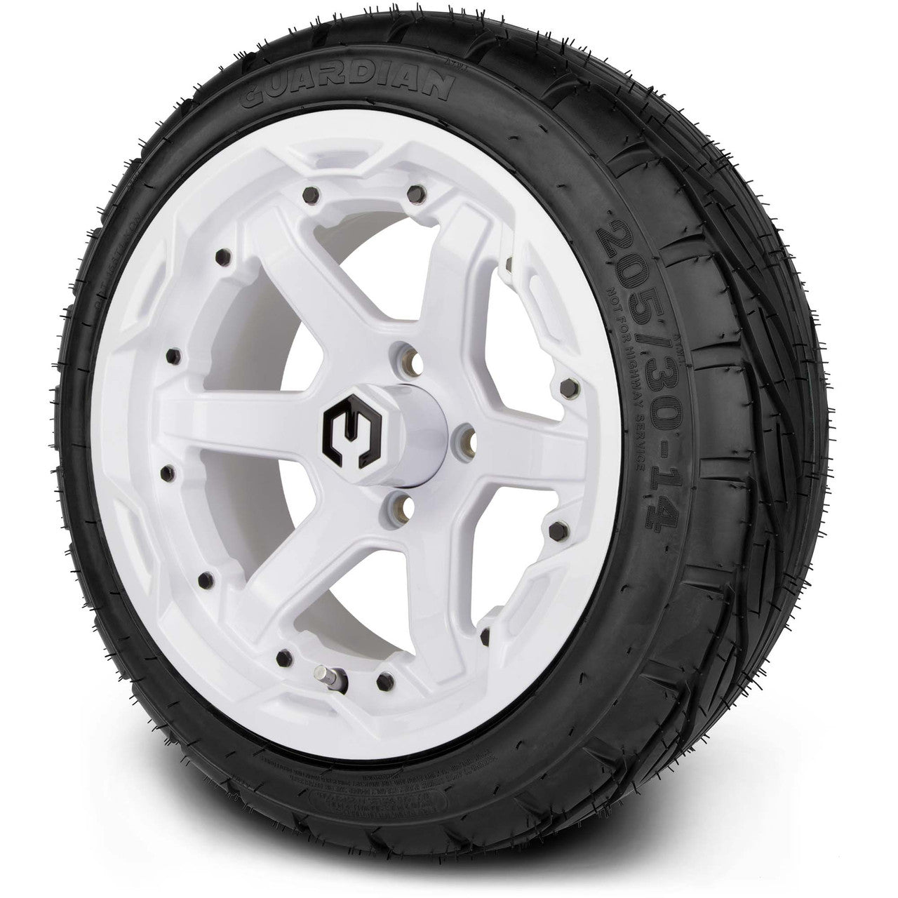14" MODZ Gladiator Glossy White - Tire and Wheel Combo
