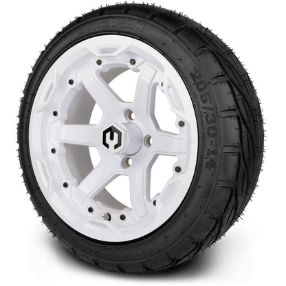 14" MODZ Gladiator Glossy White - Tire and Wheel Combo