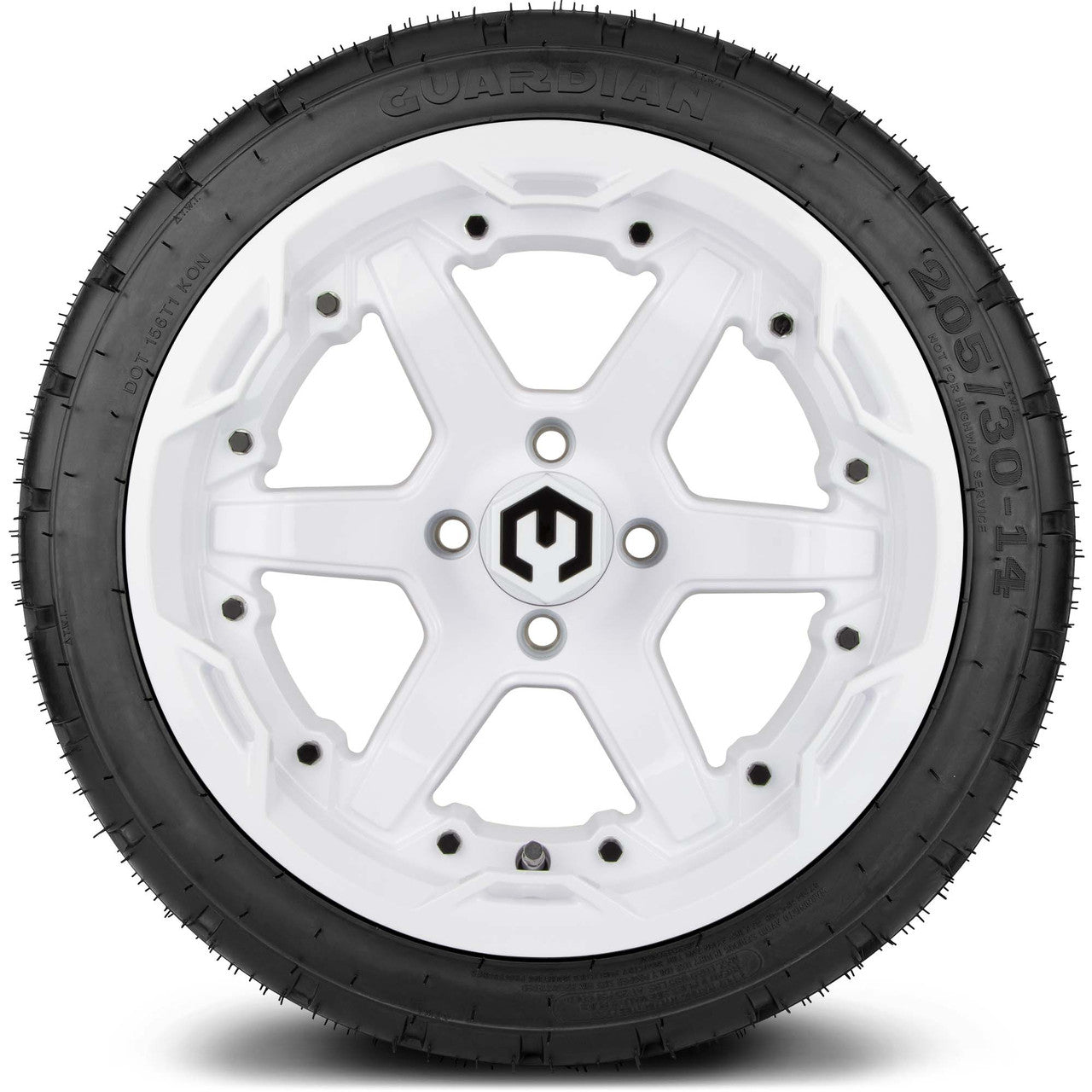 14" MODZ Gladiator Glossy White - Tire and Wheel Combo