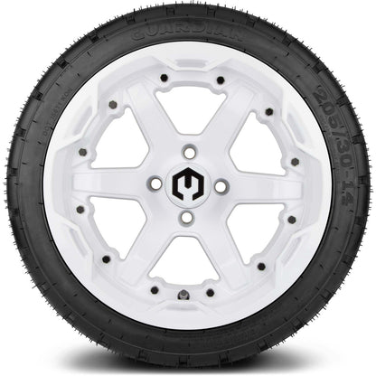 14" MODZ Gladiator Glossy White - Tire and Wheel Combo