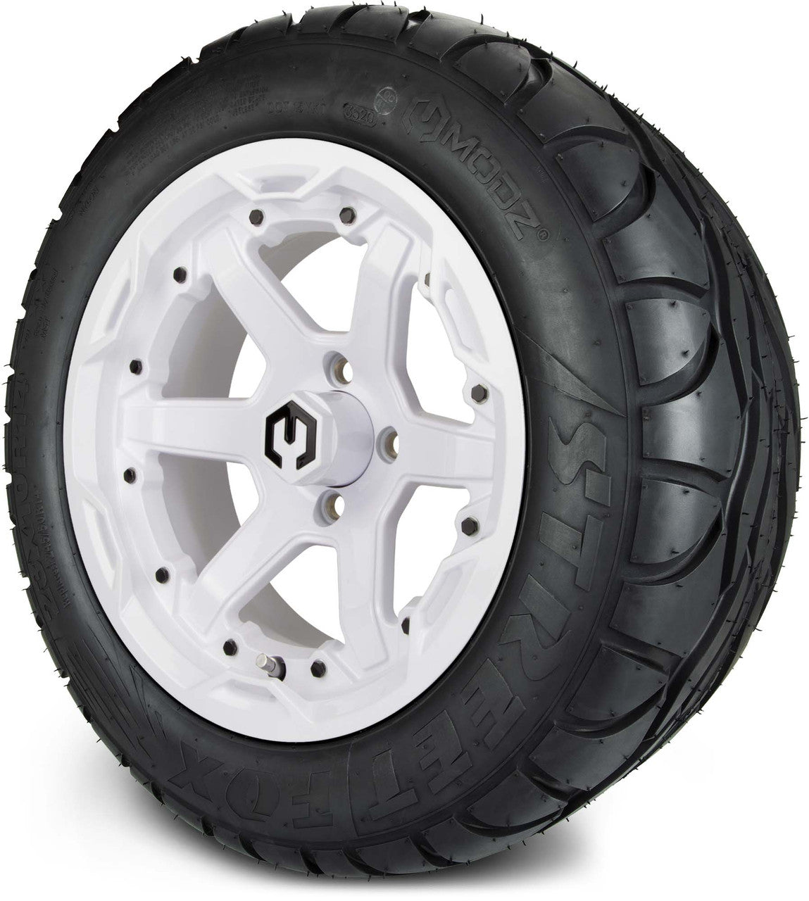 14" MODZ Gladiator Glossy White - Tire and Wheel Combo
