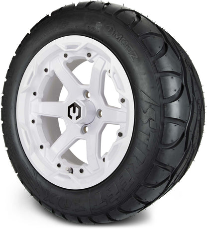 14" MODZ Gladiator Glossy White - Tire and Wheel Combo