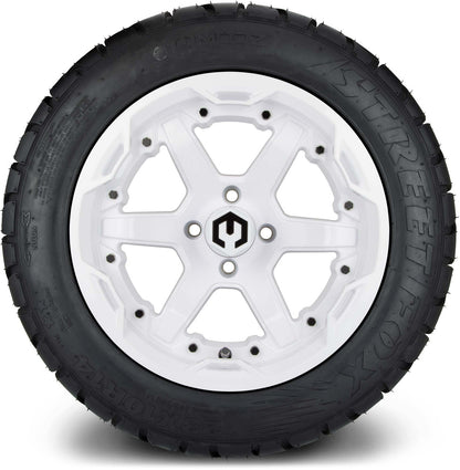 14" MODZ Gladiator Glossy White - Tire and Wheel Combo